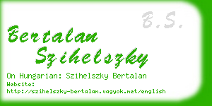 bertalan szihelszky business card